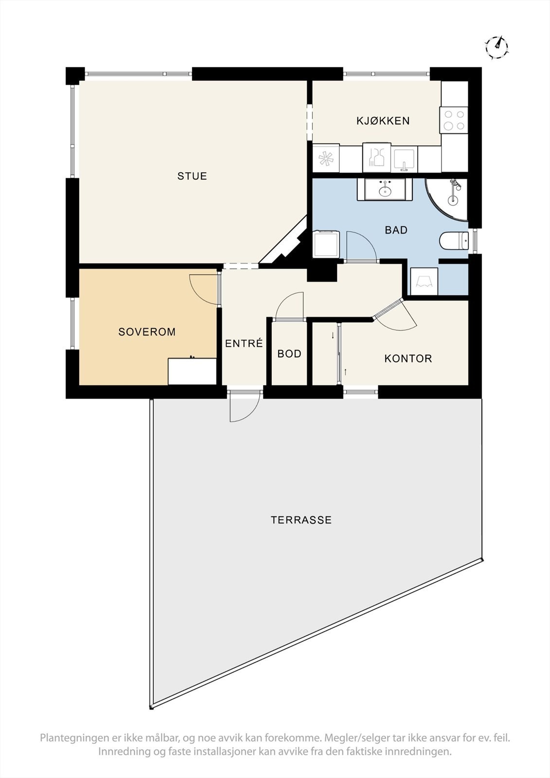 Plantegning 2. etasje - godkjent til beboelse. Galleribilde