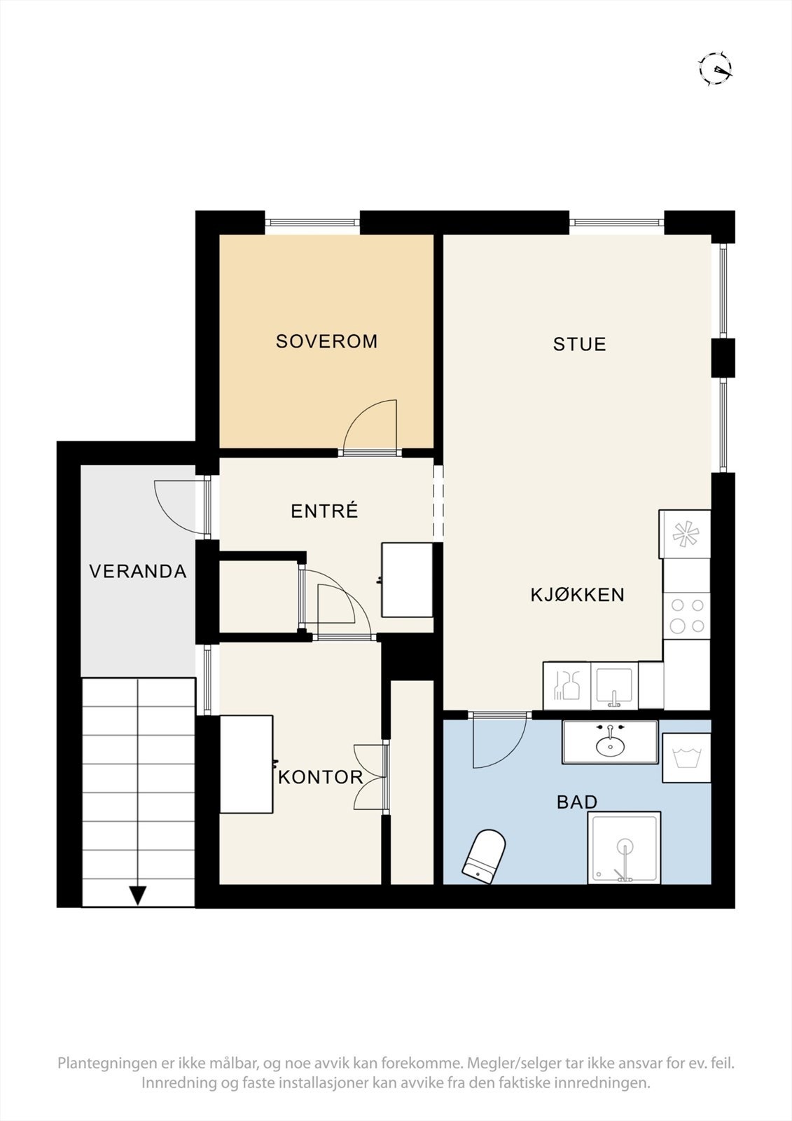 Plantegning kjeller - ikke godkjent til beboelse. Galleribilde