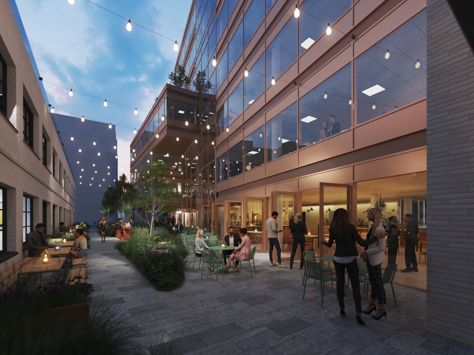 Aktivisering av uterommet mot Brodahlsbygget. Illustrasjon: A-Lab Galleribilde