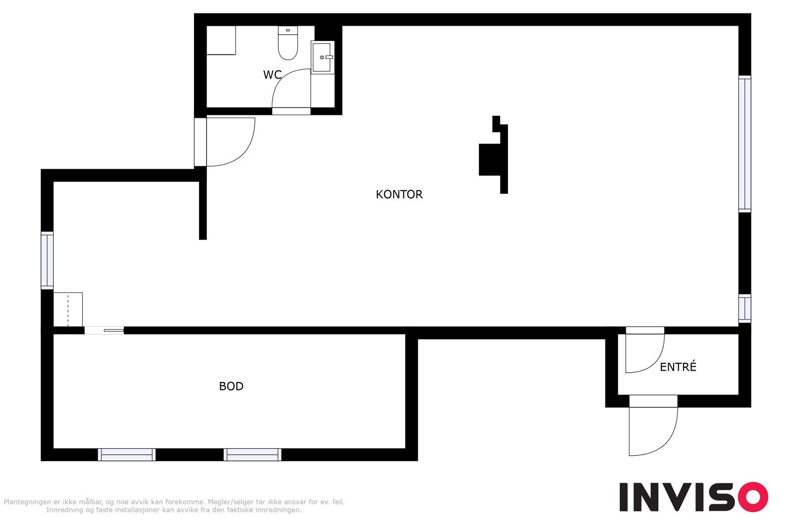 Plantegning 1. etasje - kontordel. Galleribilde