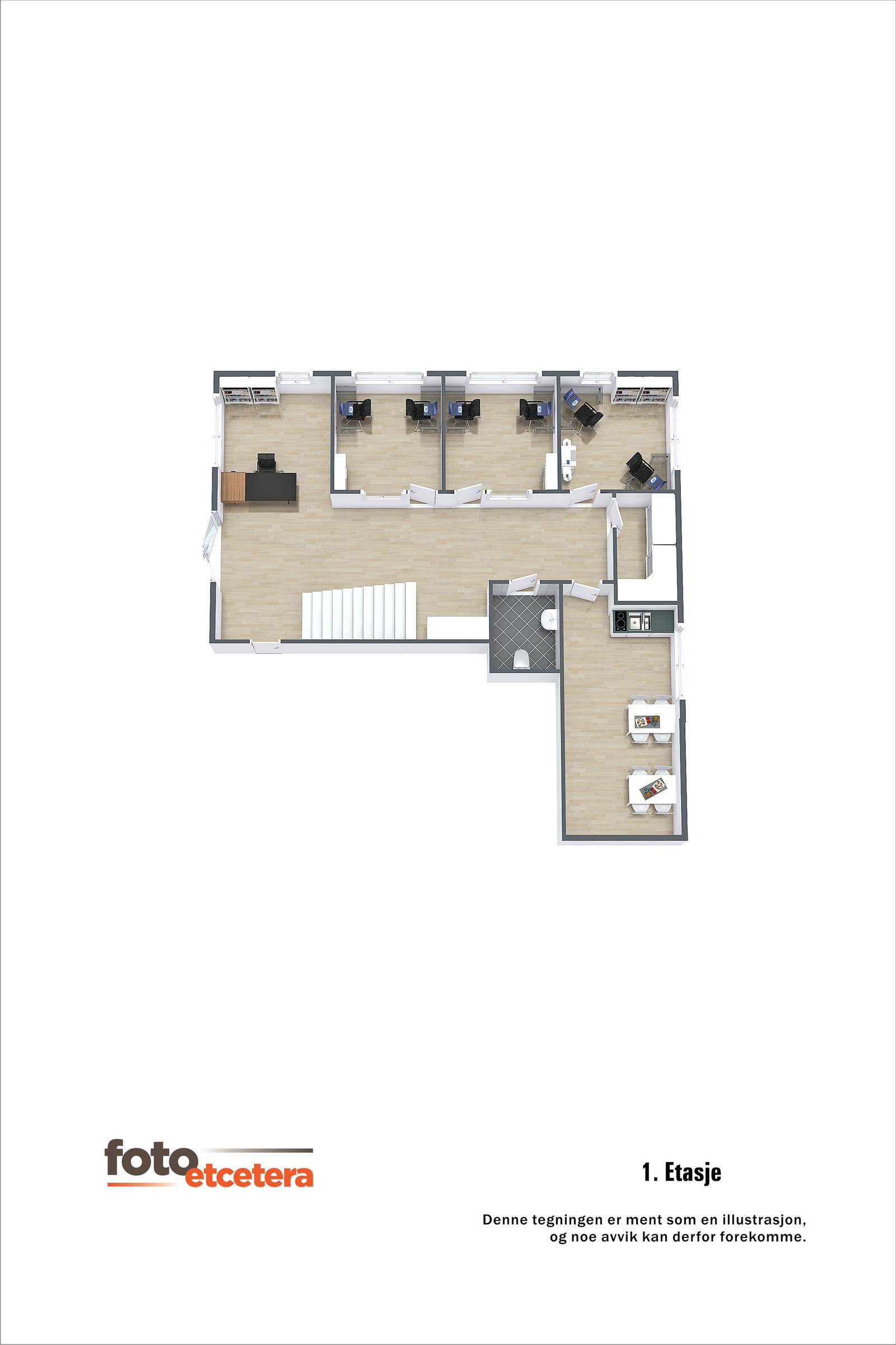 Plantegning kontor 1. etasje Galleribilde