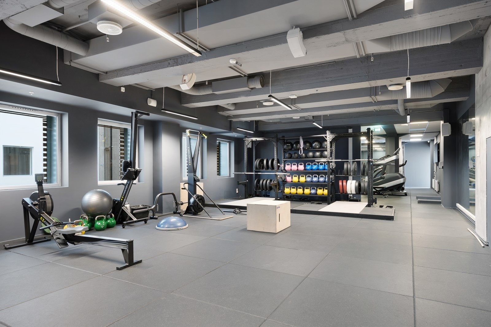 Topp moderne treningsrom, inkludert i leien.