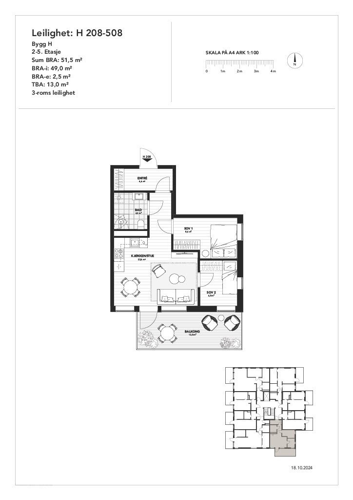 Plantegning H208-508.jpg Galleribilde