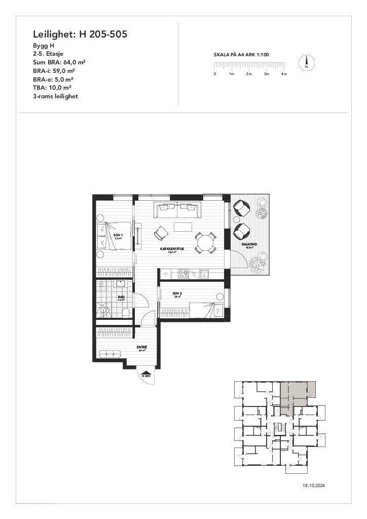 Plantegning H205-505.jpg Galleribilde