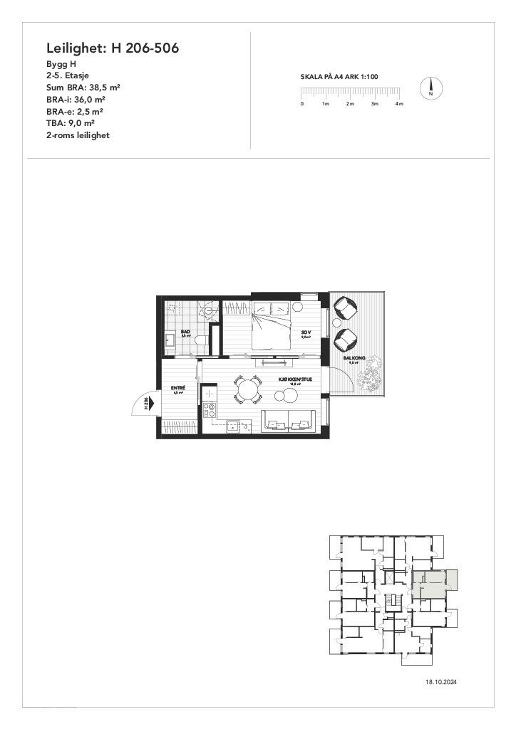 Plantegning H206-506.jpg Galleribilde