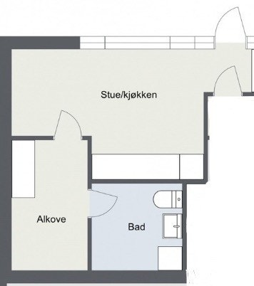 Plantegning hybel Galleribilde