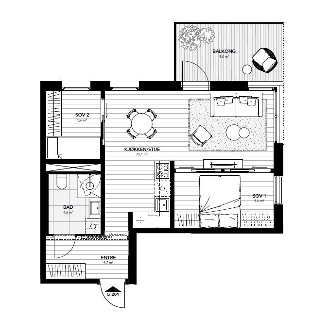 Plantegning G201-G501.jpg Galleribilde