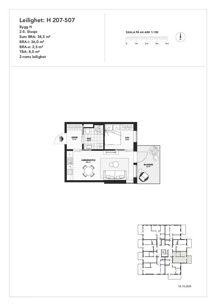 Plantegning H207-507.jpg Galleribilde