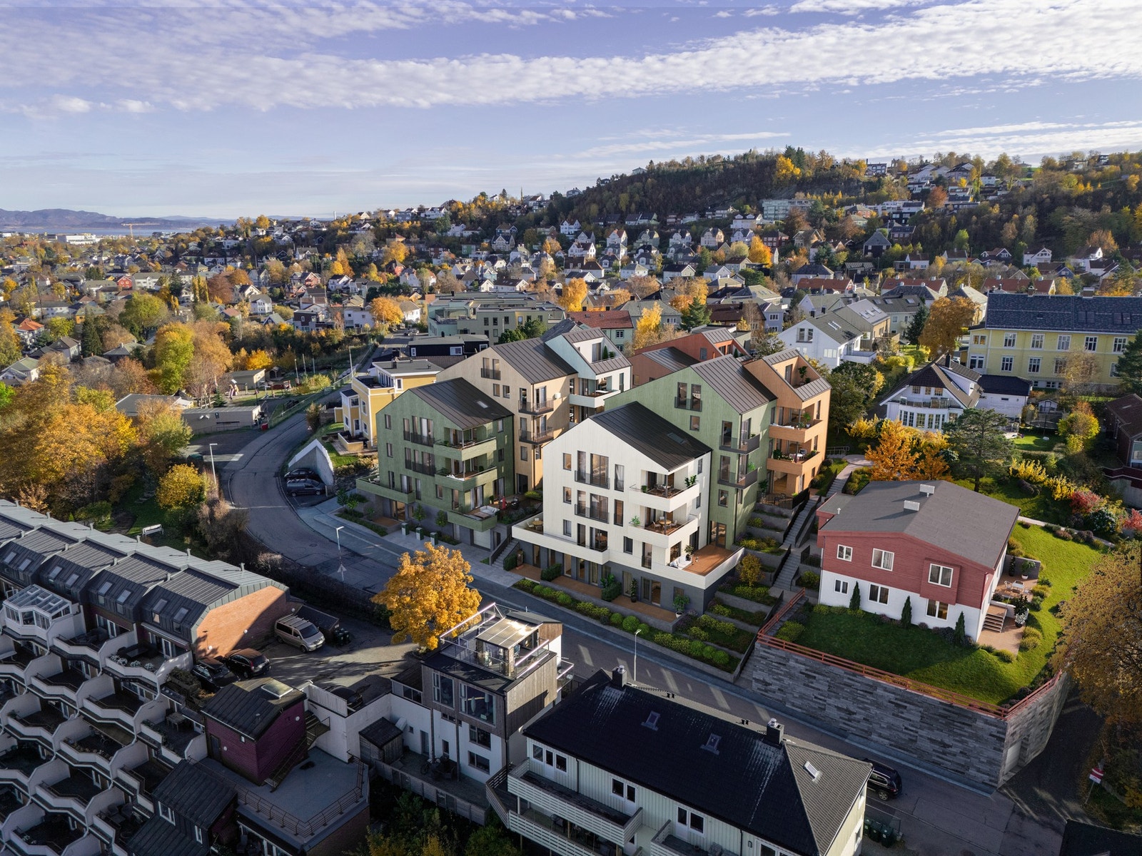 Det er sjelden at
det bygges noe nytt
på Rosenborg- og
Møllenbergområdet.
For deg som vil bo nær
bykjernen og samtidig ha
høy bostandard, får du nå
en gyllen mulighet til å
realisere drømmen. (Illustrasjon, endringer vil forekomme) Galleribilde