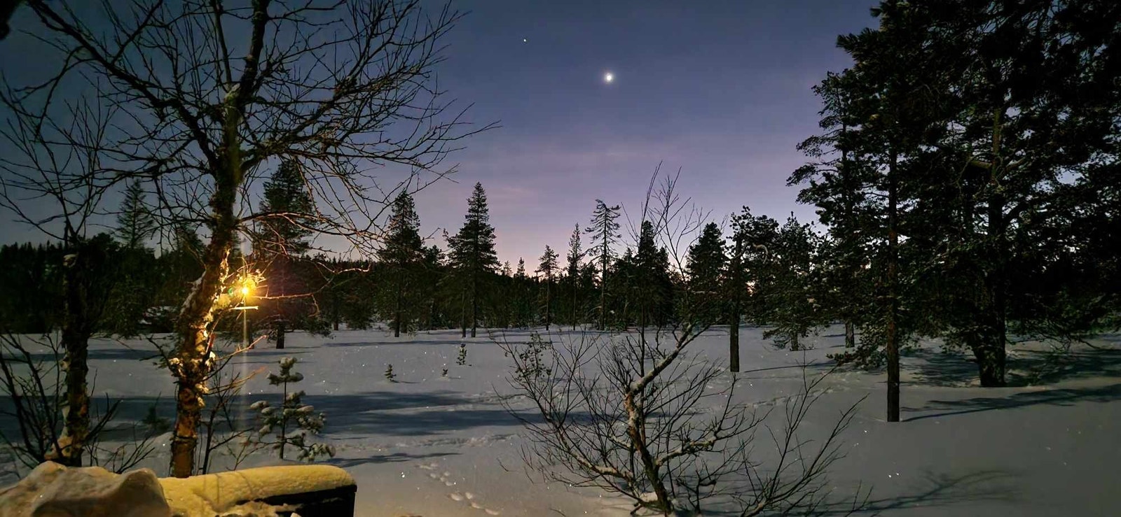 Utsyn fra terrassen, måneskinn Galleribilde