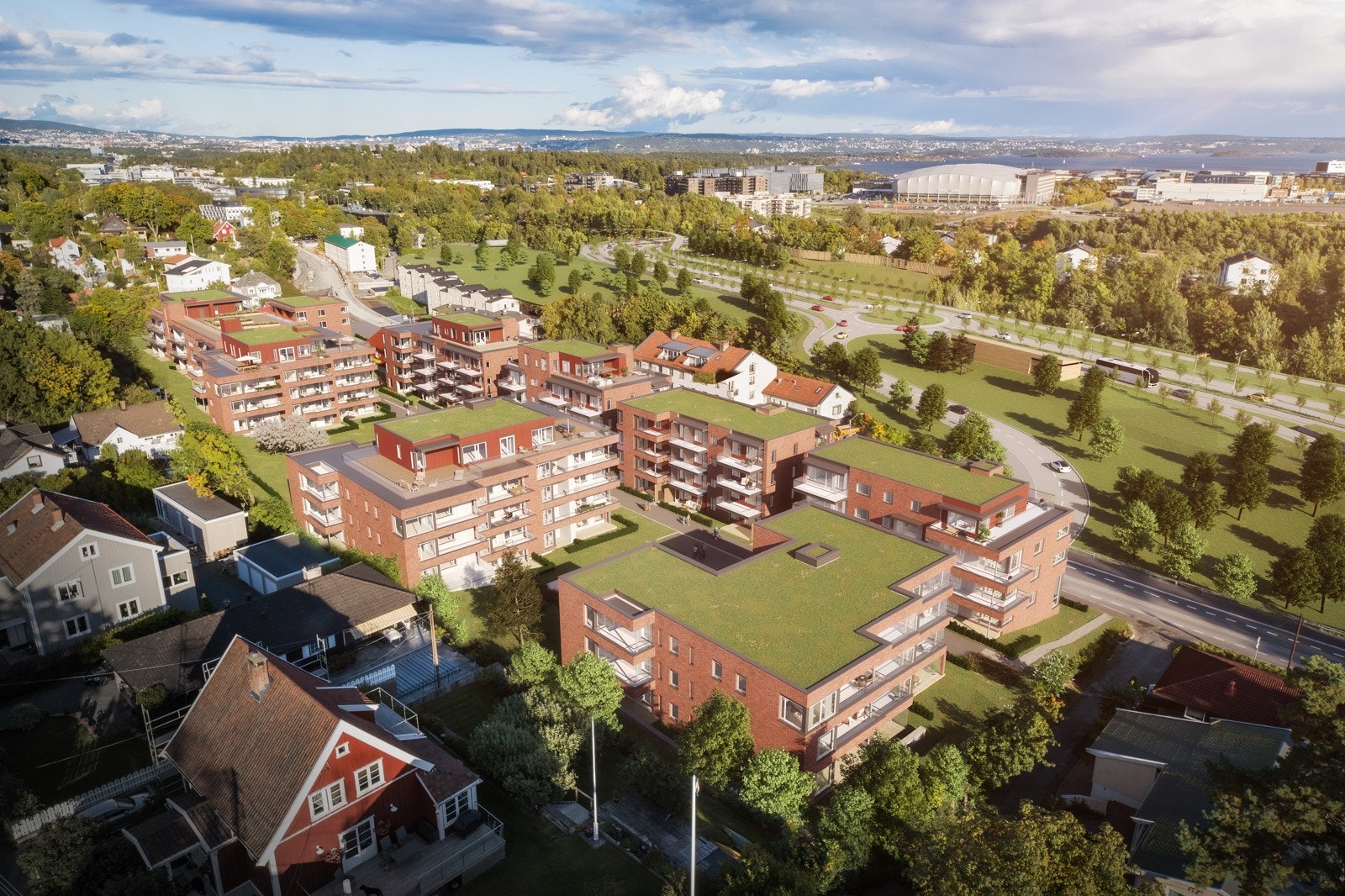 Kunstnerisk illustrasjon. Illustrasjonen gir et realistisk inntrykk av hvordan prosjektet vil fremstå når det står ferdig. Galleribilde