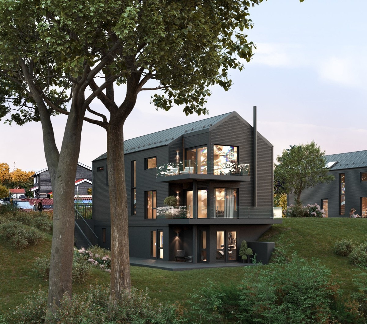 Velkommen til Hiltonkroken 2 A-D, 4 meget lekre og attraktive eneboliger beliggende solrikt og barnevennlig. Galleribilde