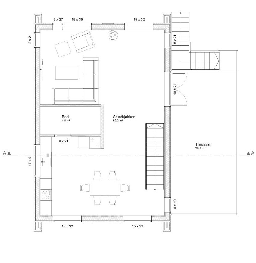 Plantegning 2. etg Galleribilde