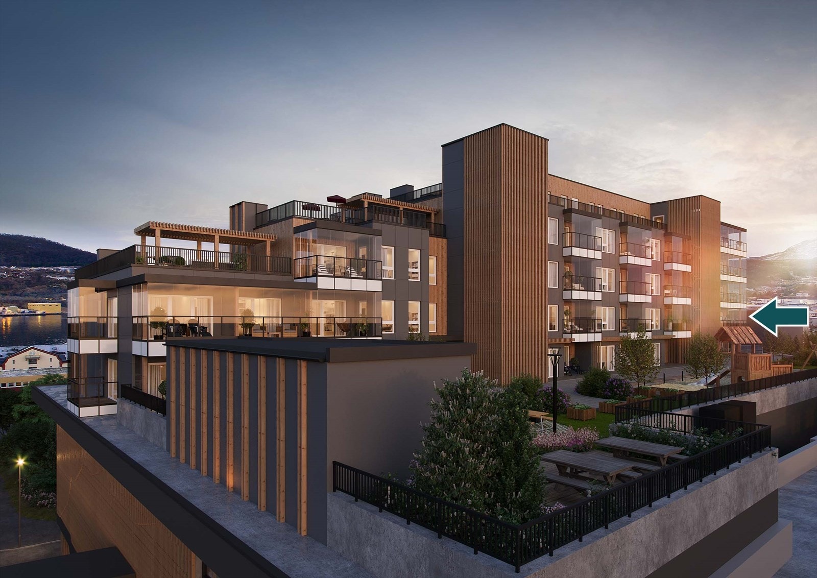 LNR 20 har også fasade mot sørvest og Harstad rådhus. Galleribilde