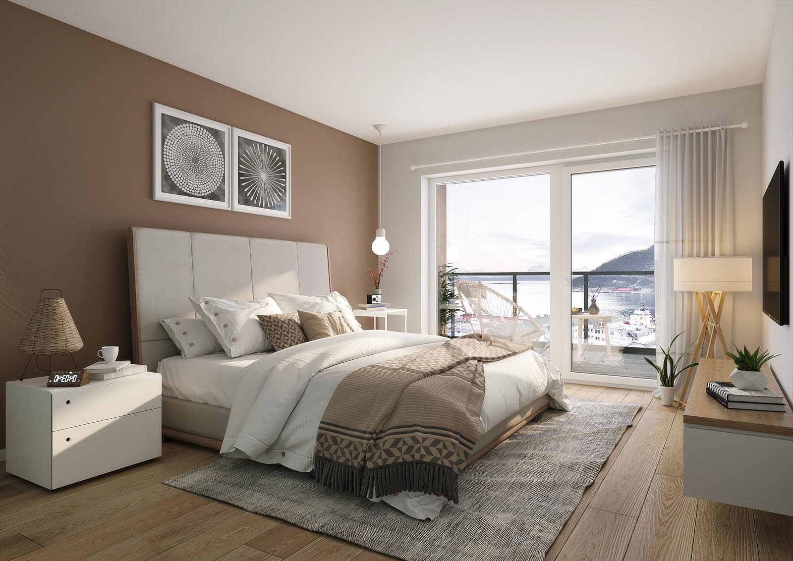 Stort soverom med egen walk-in garderobe. Fra soverommet får du veldig fin utsikt over Generalhagen. Galleribilde