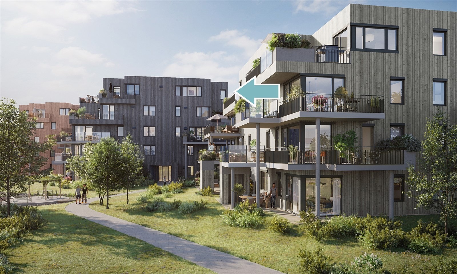 Leiligheten er i toppetasjen i B-bygget Galleribilde