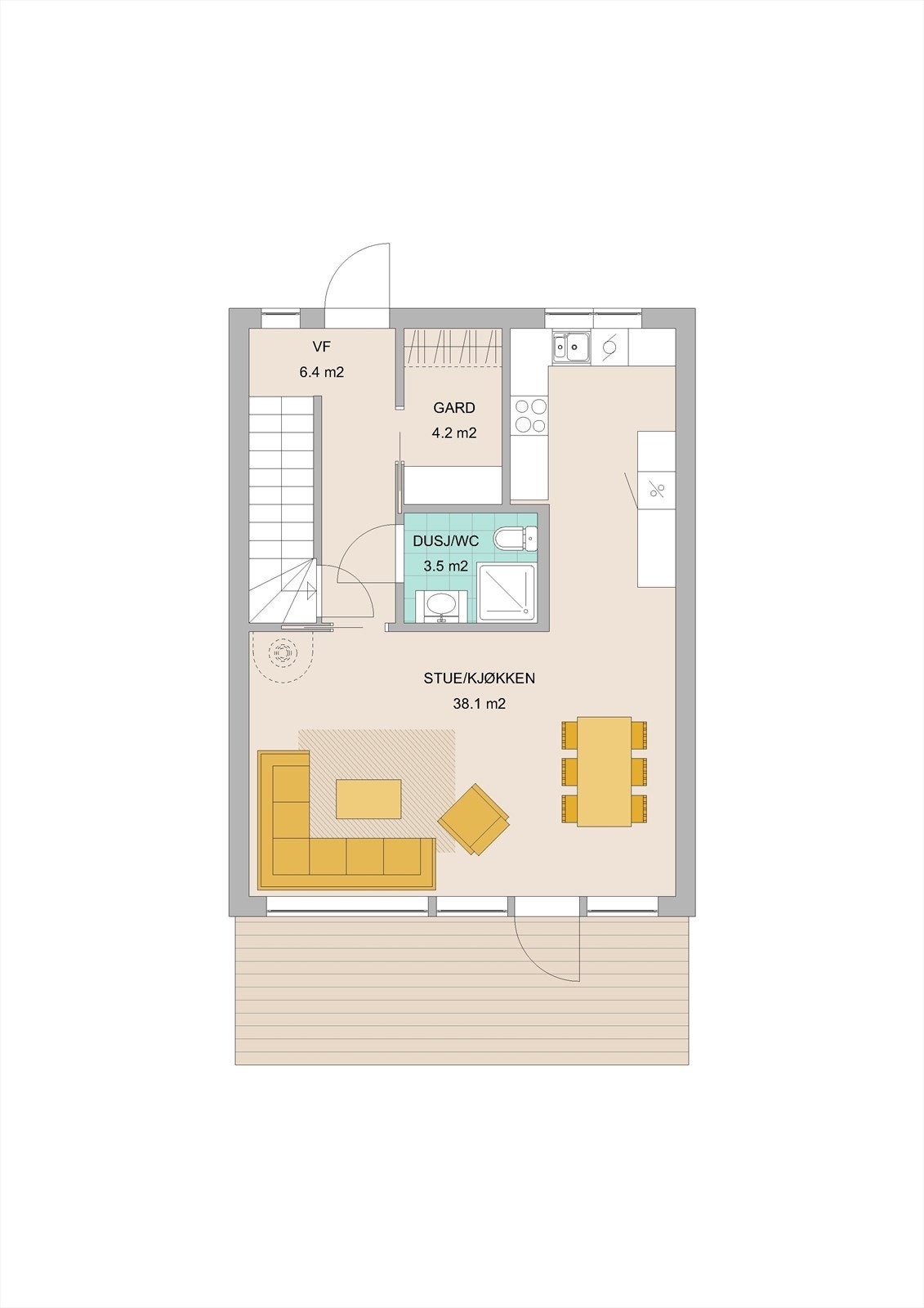 Plantegning 1.etg Galleribilde