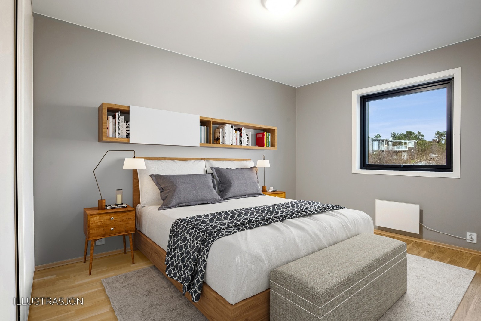 Soverom - digitalt møblert Galleribilde