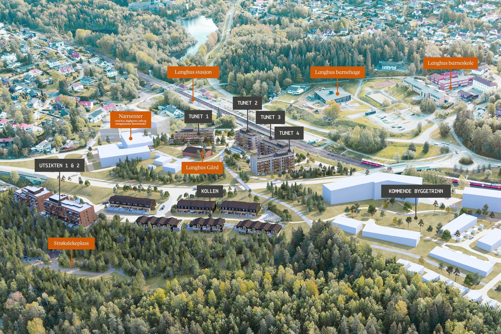 Oversikt over Langhus Gård Galleribilde