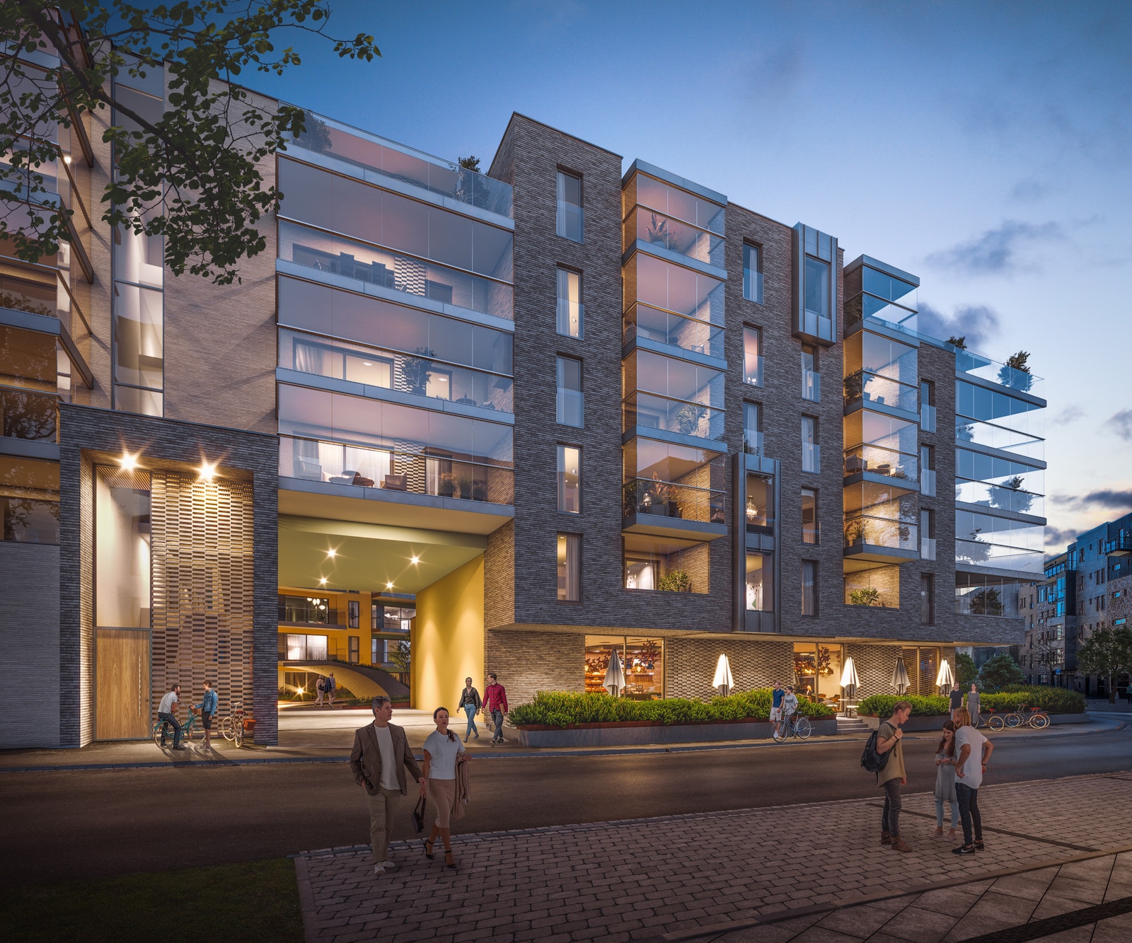 3D-bilde Inngang sett fra Aquarama Galleribilde