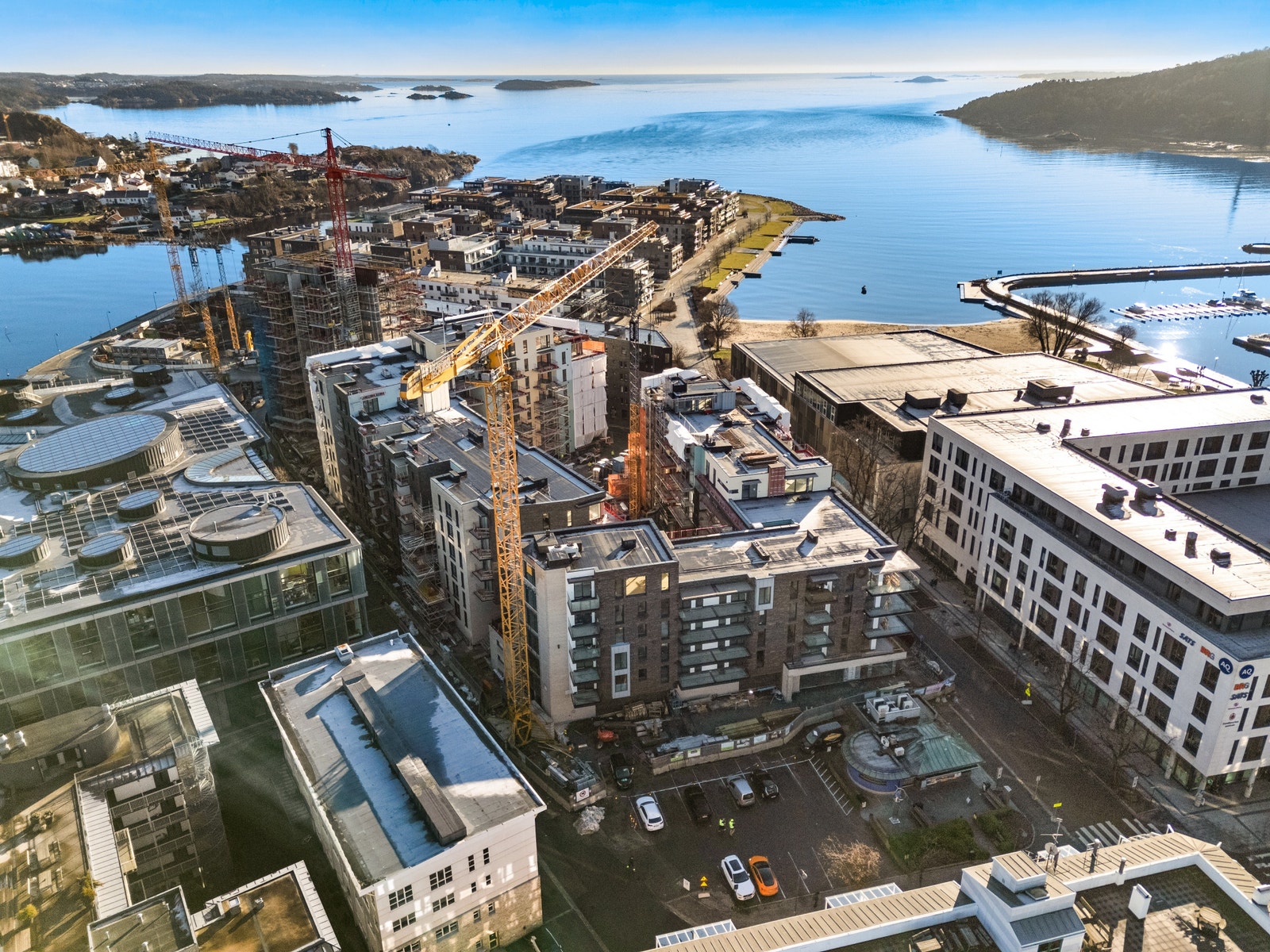 Dronebilde fra februar Galleribilde