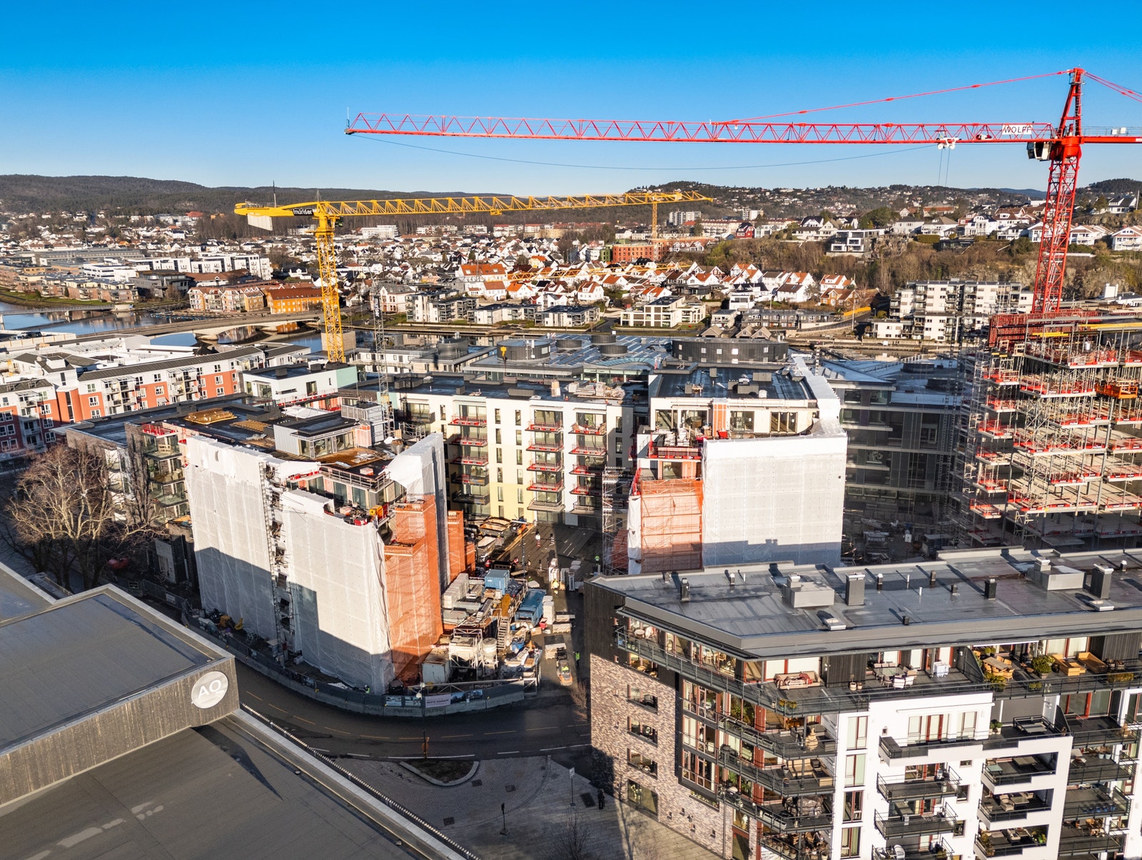 Dronebilde fra februar Galleribilde