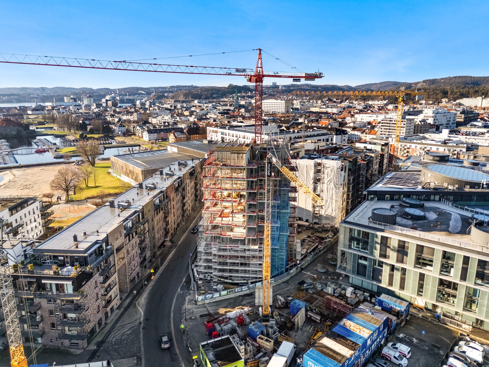 Dronebilde fra februar Galleribilde