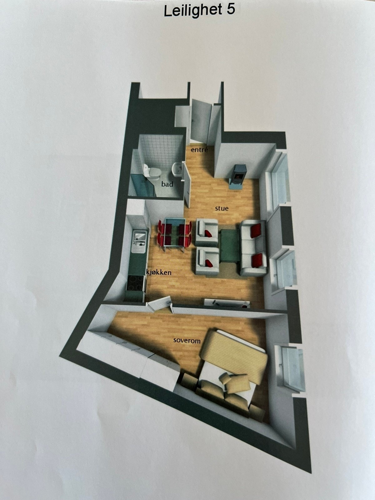 Plantegning leil. 5/ (Snr. 6) Galleribilde