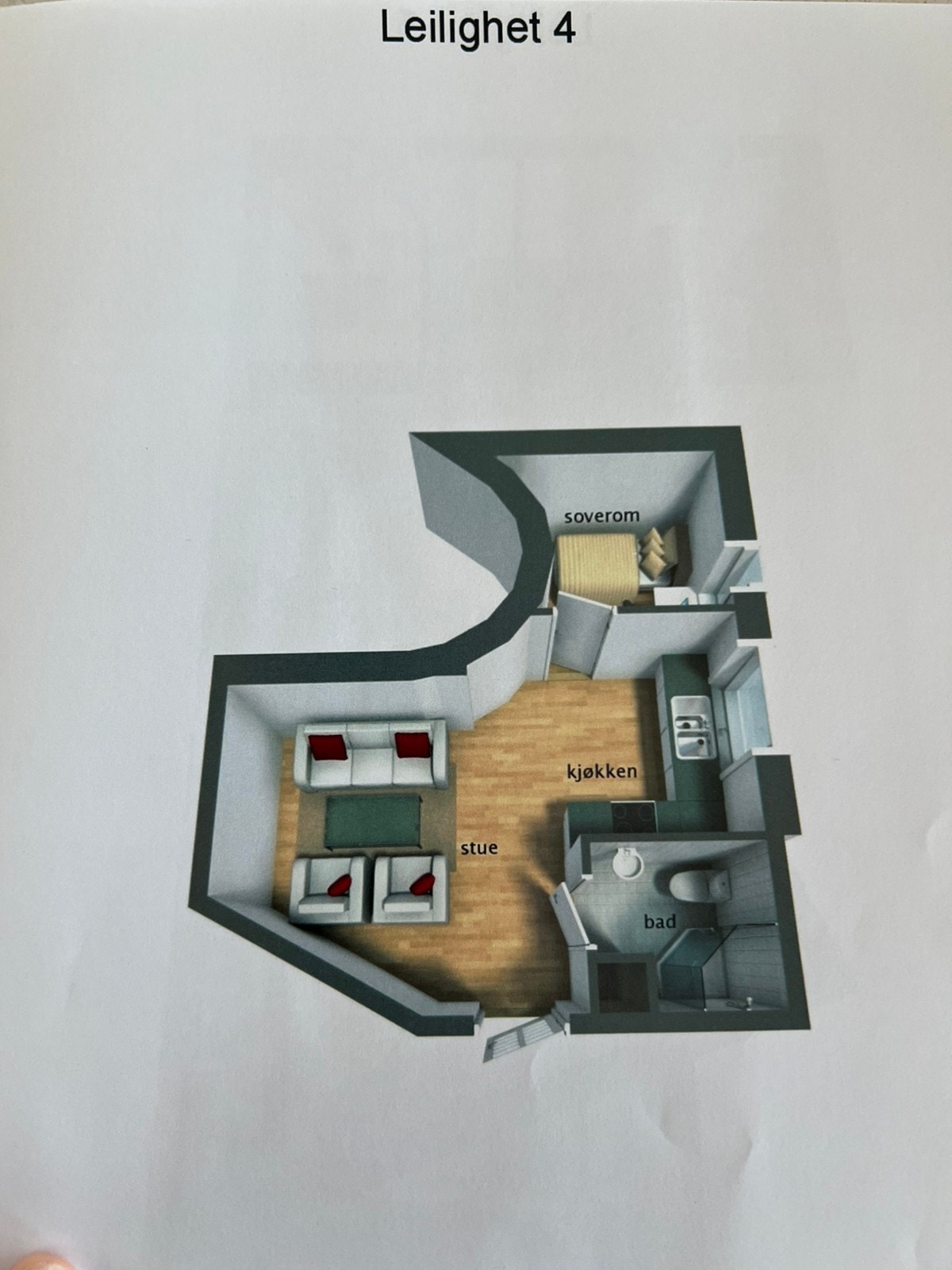 Plantegning leil. 4/ (Snr. 5) Galleribilde