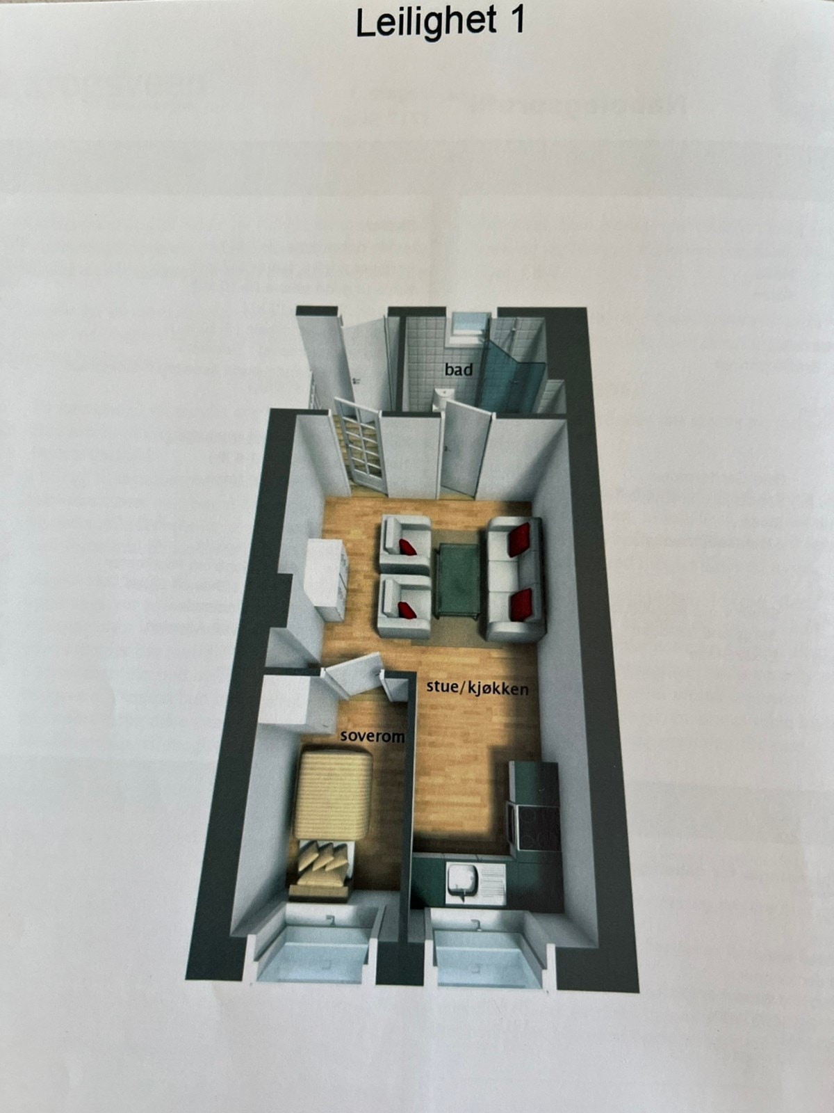 Plantegning leil. 1/ (Snr. 2) Galleribilde
