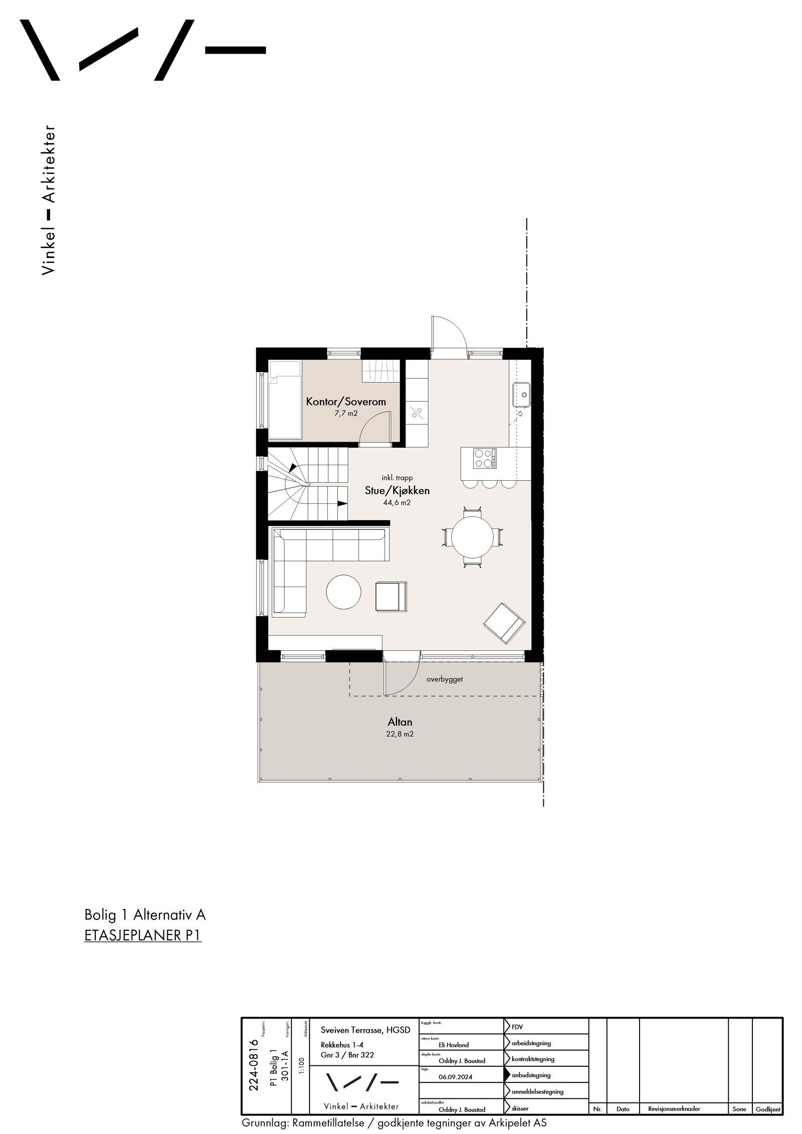 Bolig 1 - Plan 1 - Altternativ A Galleribilde