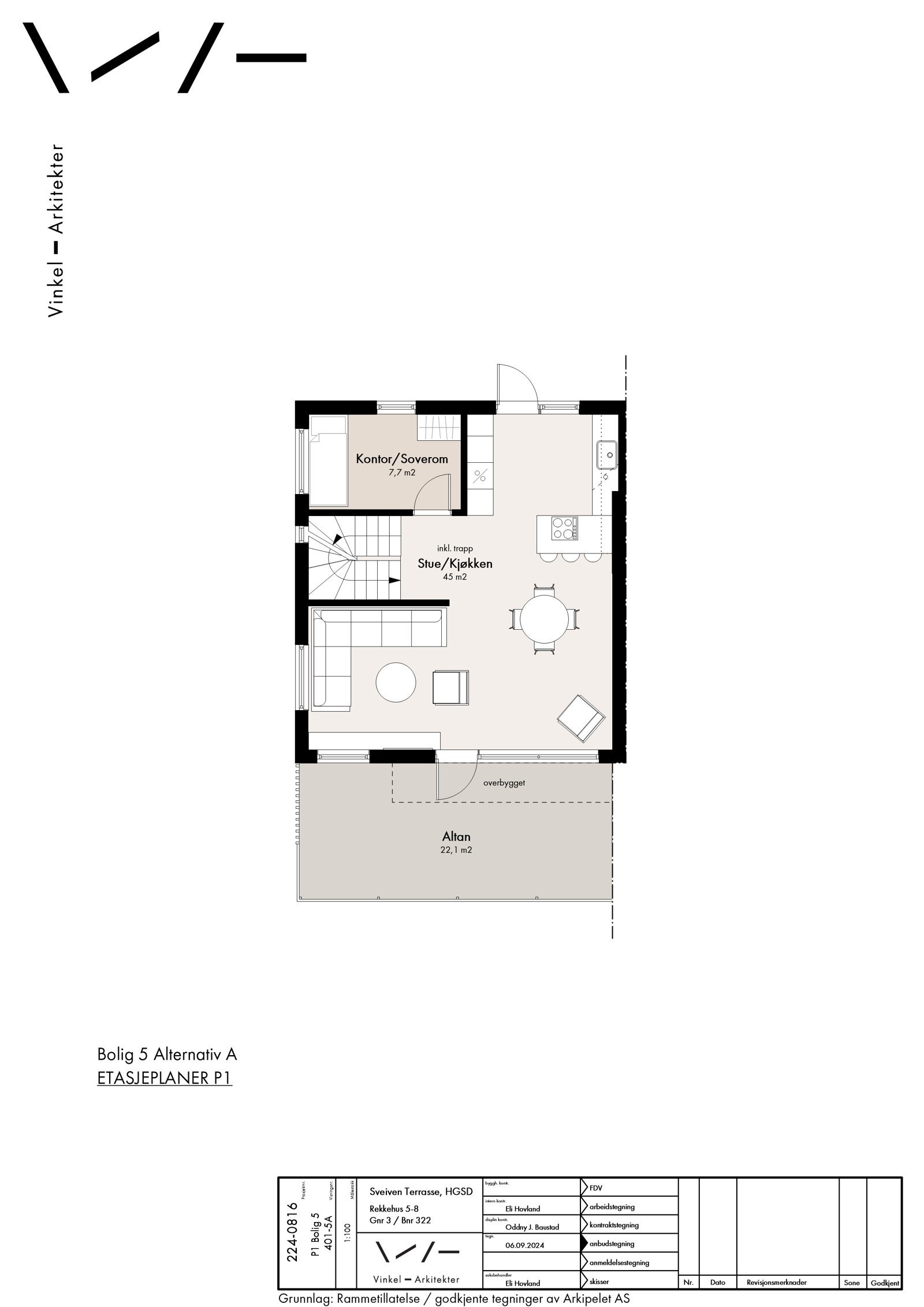Bolig 5 - Plan 1 - Alternativ A Galleribilde