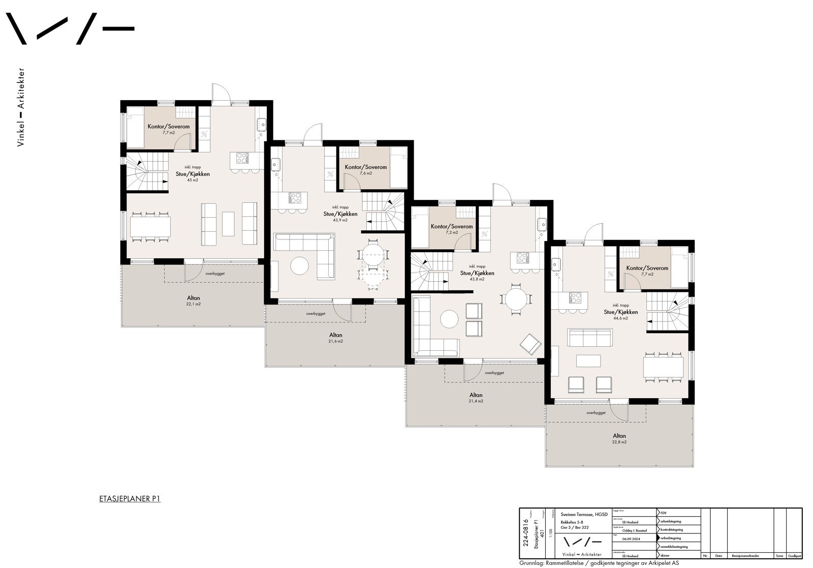Rekkehus 5-8: Plan 1 Galleribilde