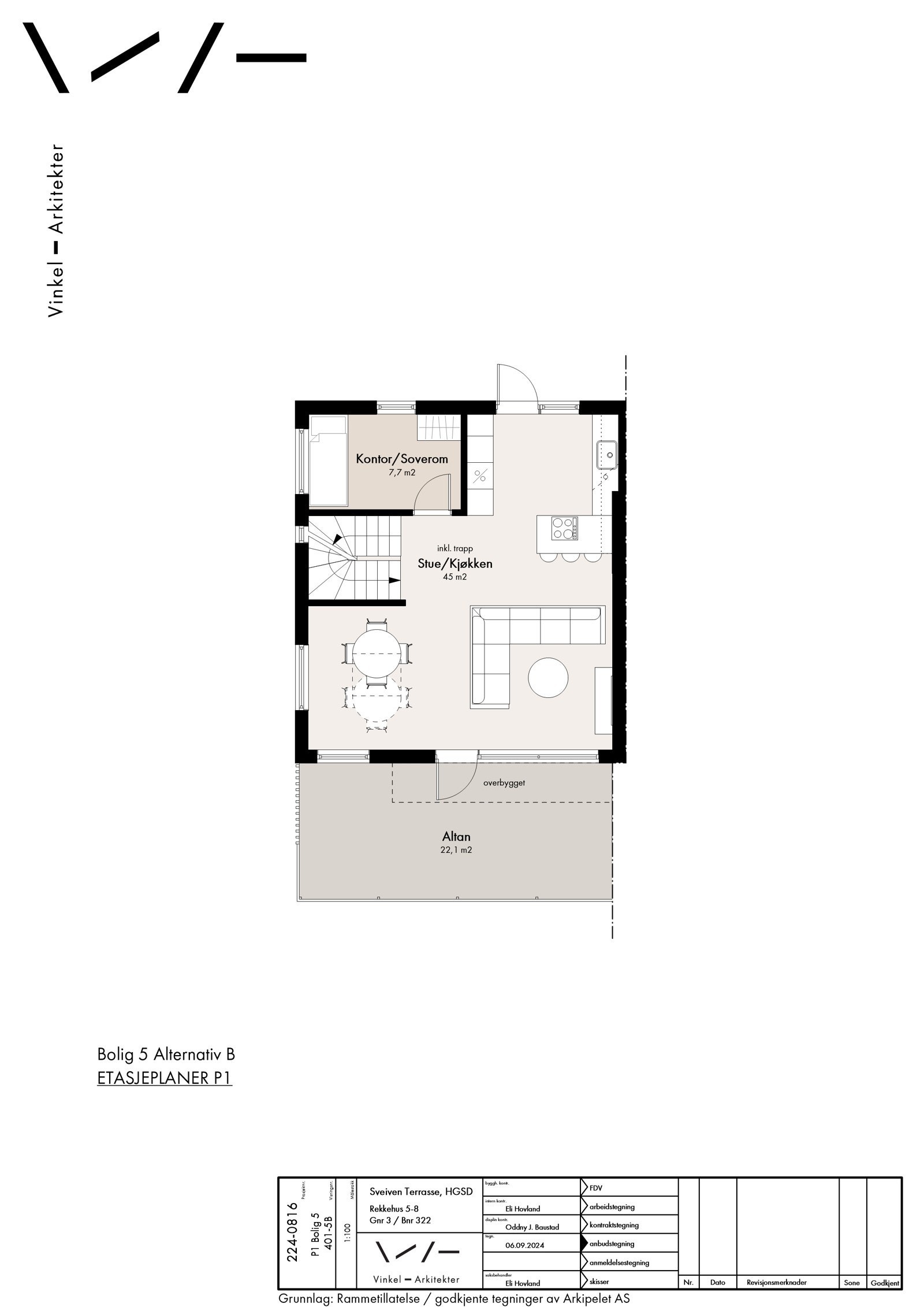 Bolig 5 - Plan 1 - Alternativ B Galleribilde