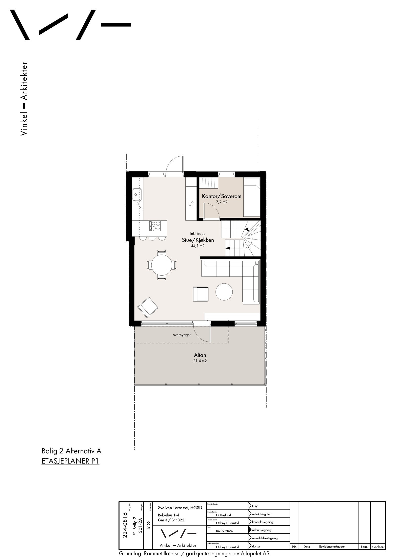 Bolig 2 - Plan 1 - Alternativ A Galleribilde