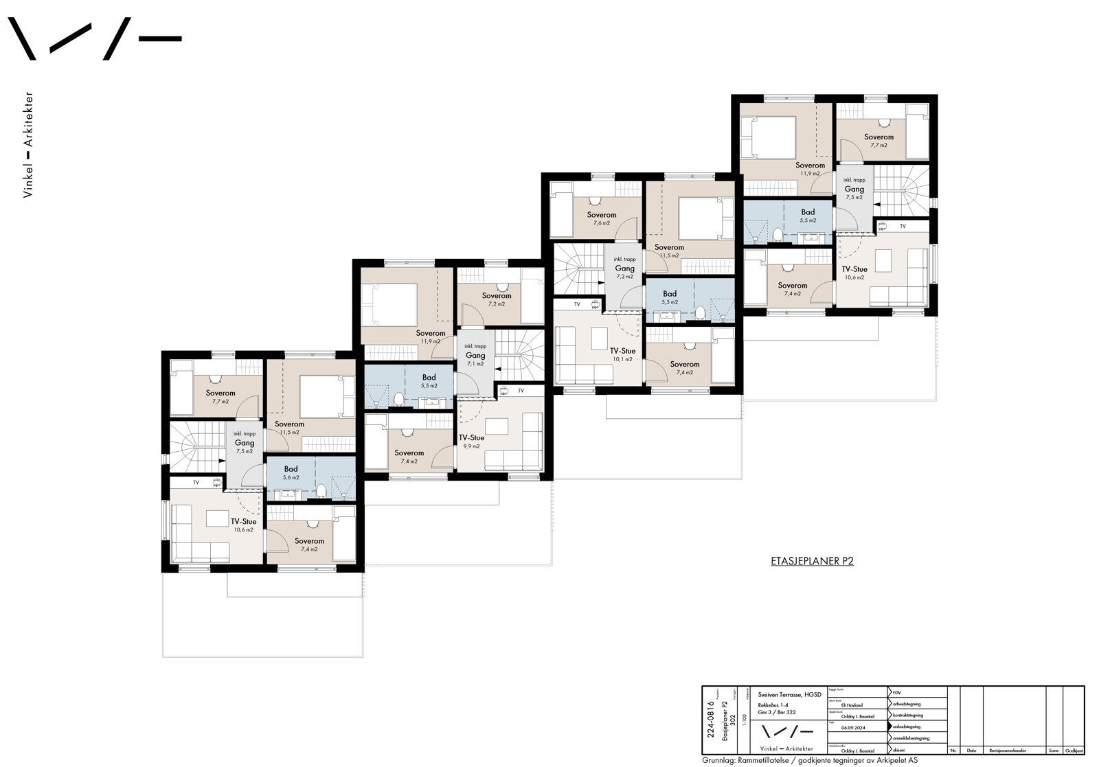 Rekkehus 1-4: Plan 2 Galleribilde