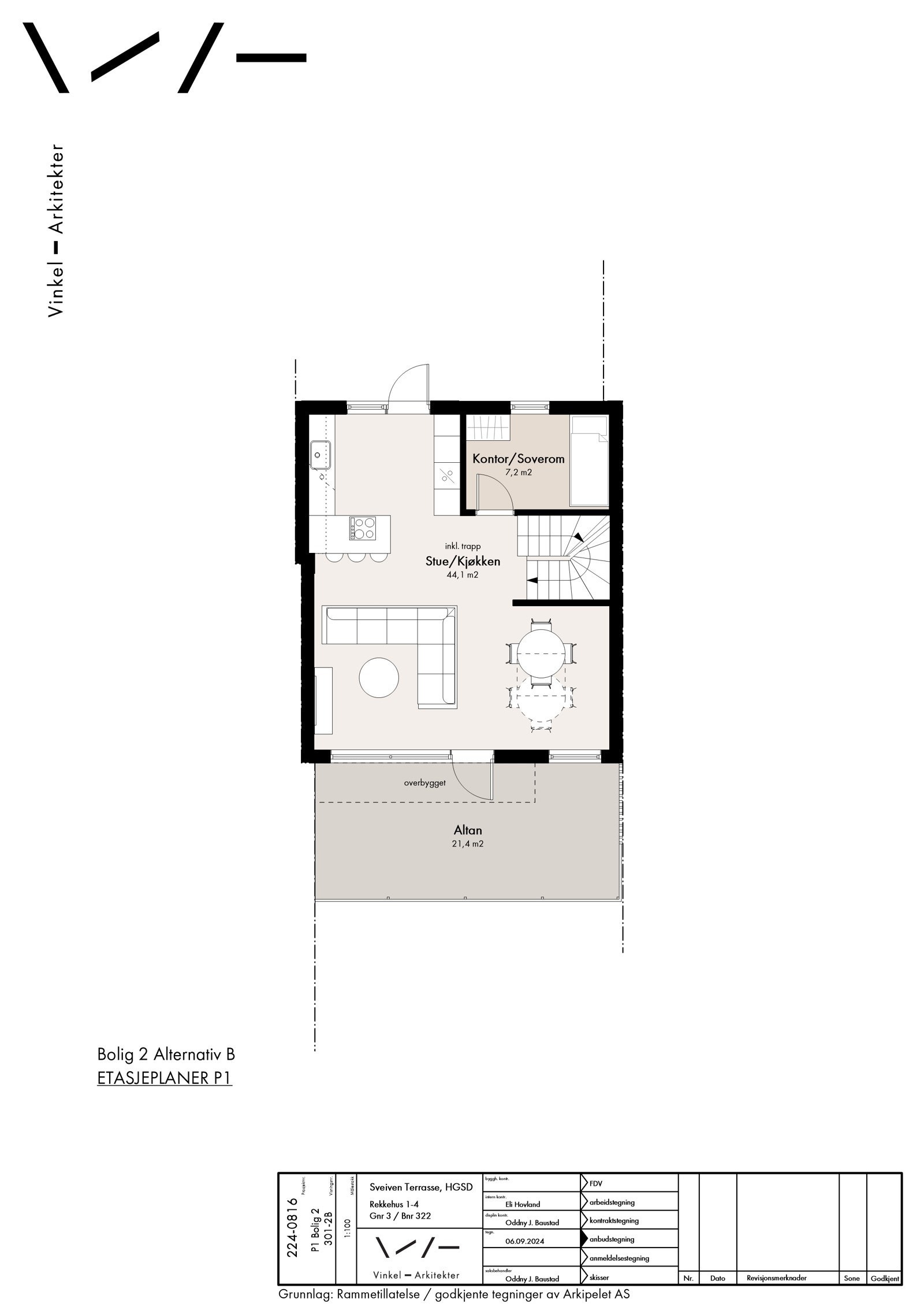 Bolig 2 - Plan 1 - Alternativ B Galleribilde