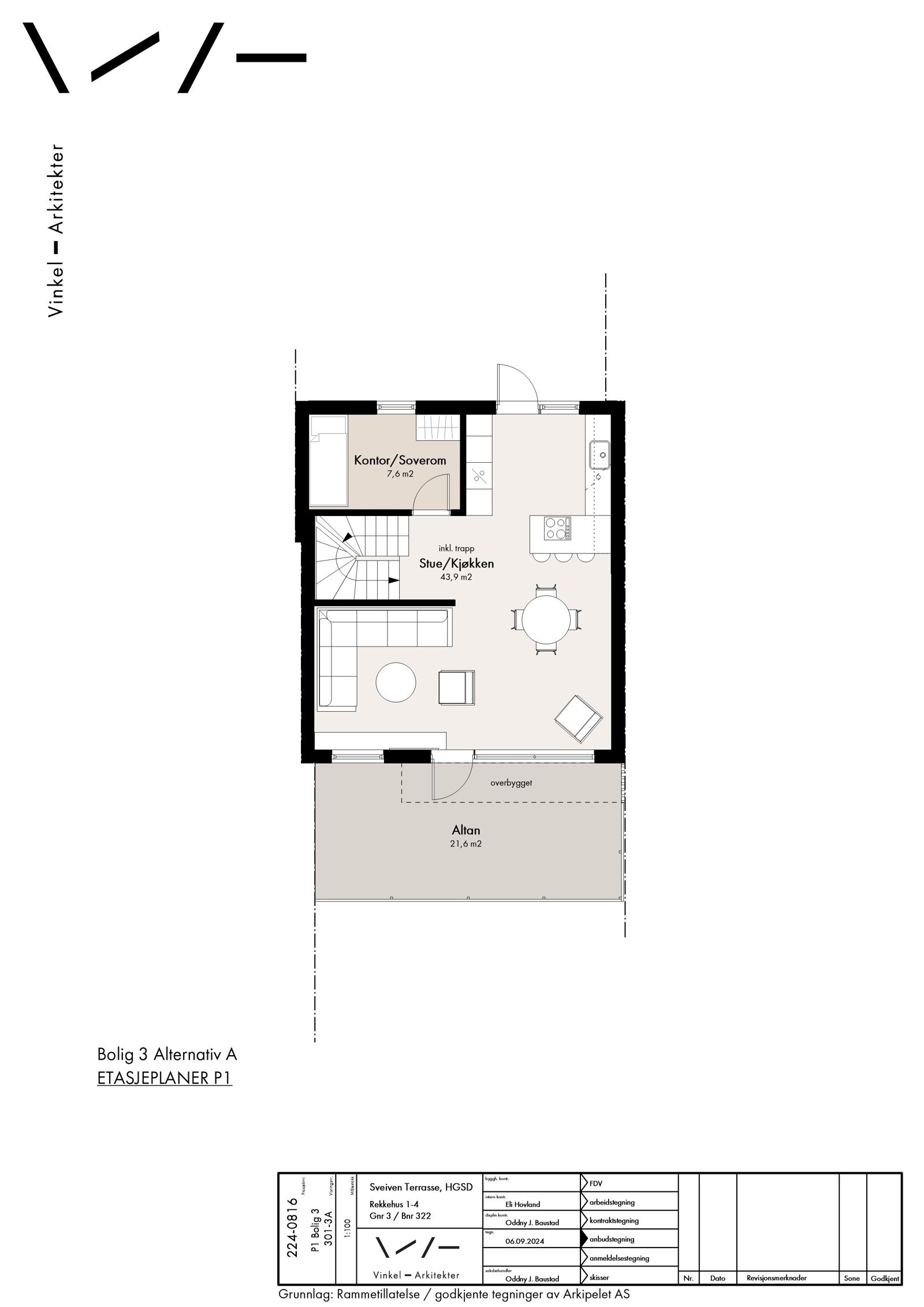 Bolig 3 - Plan 1 - Alternativ A Galleribilde