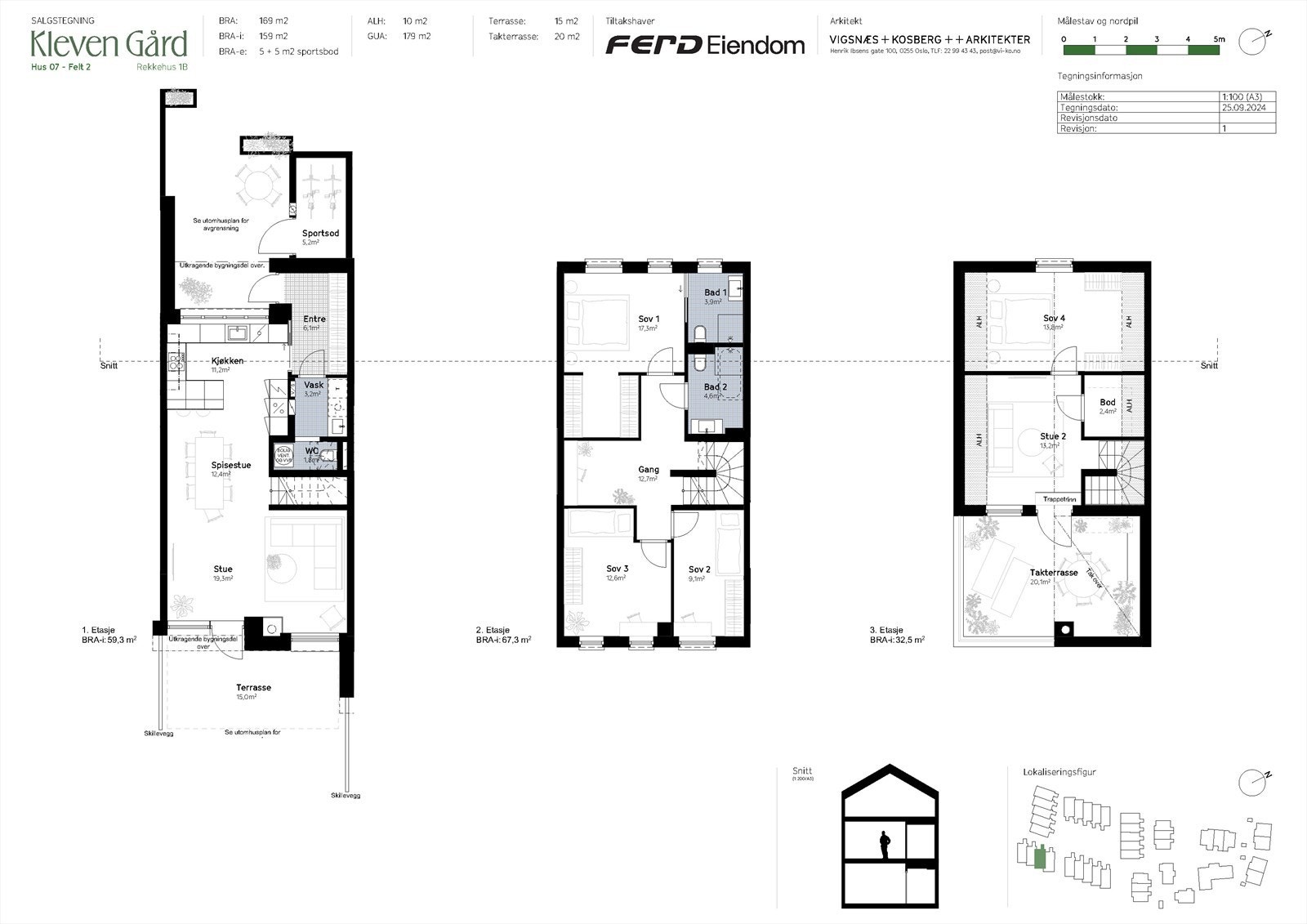Salgstegning Hus 07 - Felt 2. Galleribilde