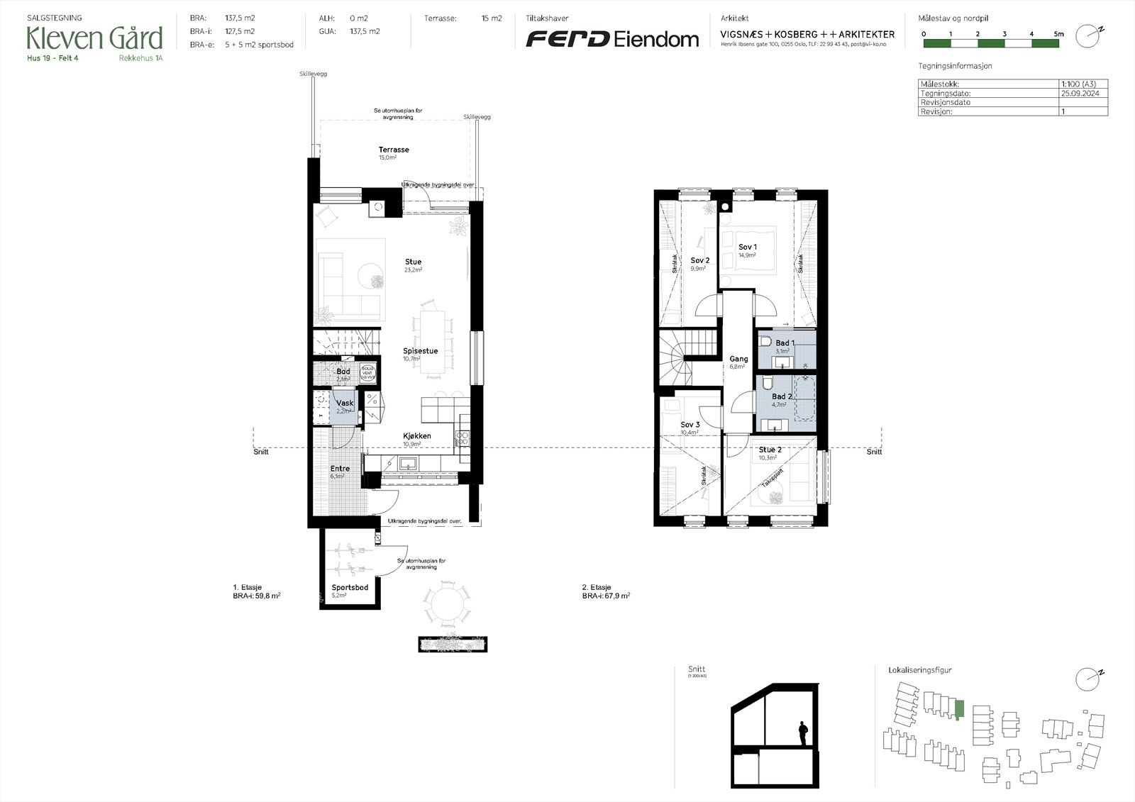 Salgstegning Hus 19 - Felt 4 Galleribilde