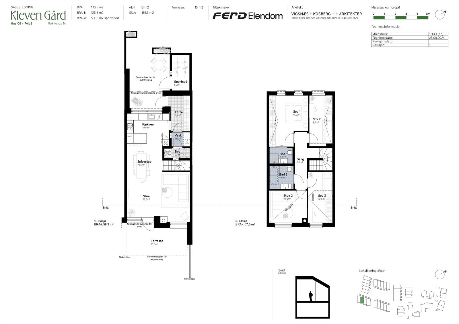 Salgstegning Hus 08 - Felt 2. Galleribilde