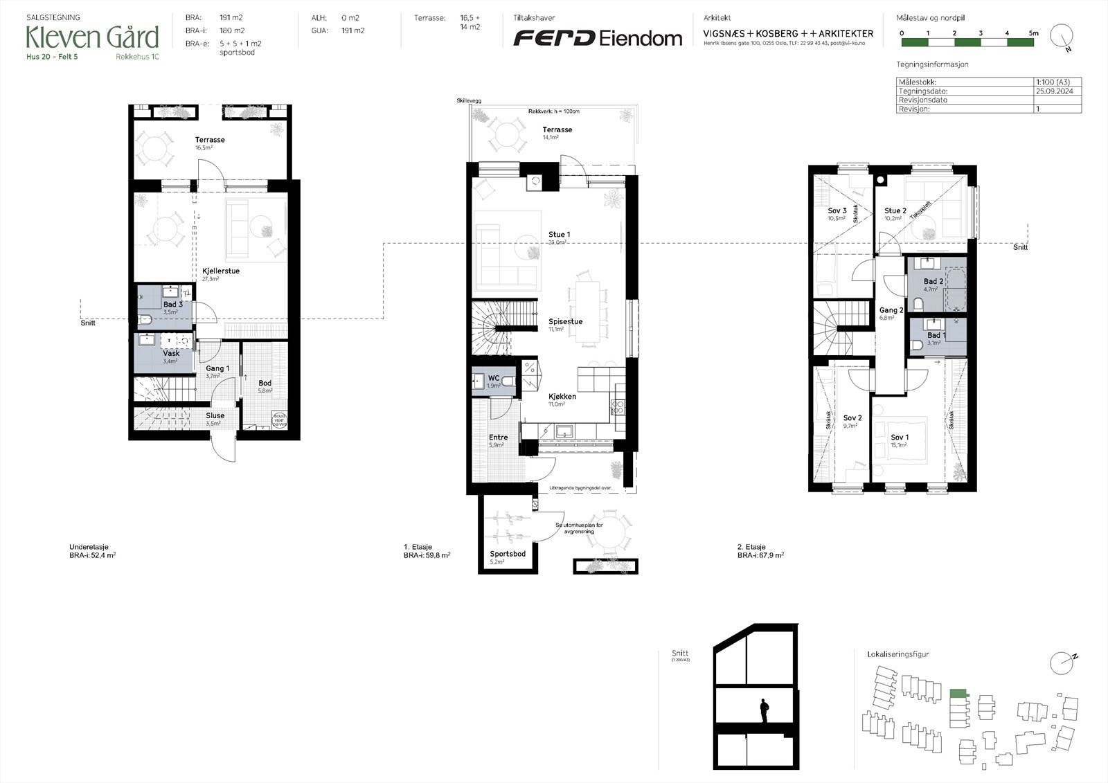 Salgstegning Hus 20 - Felt 5 Galleribilde