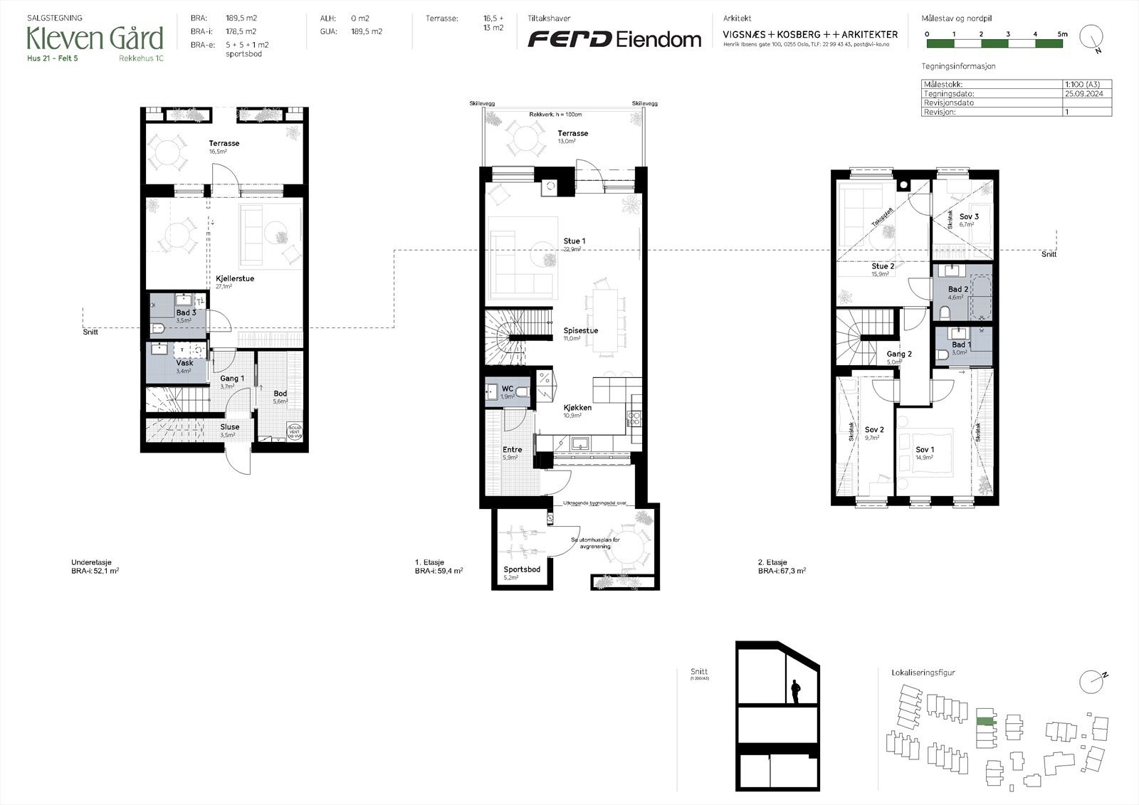 Salgstegning Hus 21 - Felt 5 Galleribilde