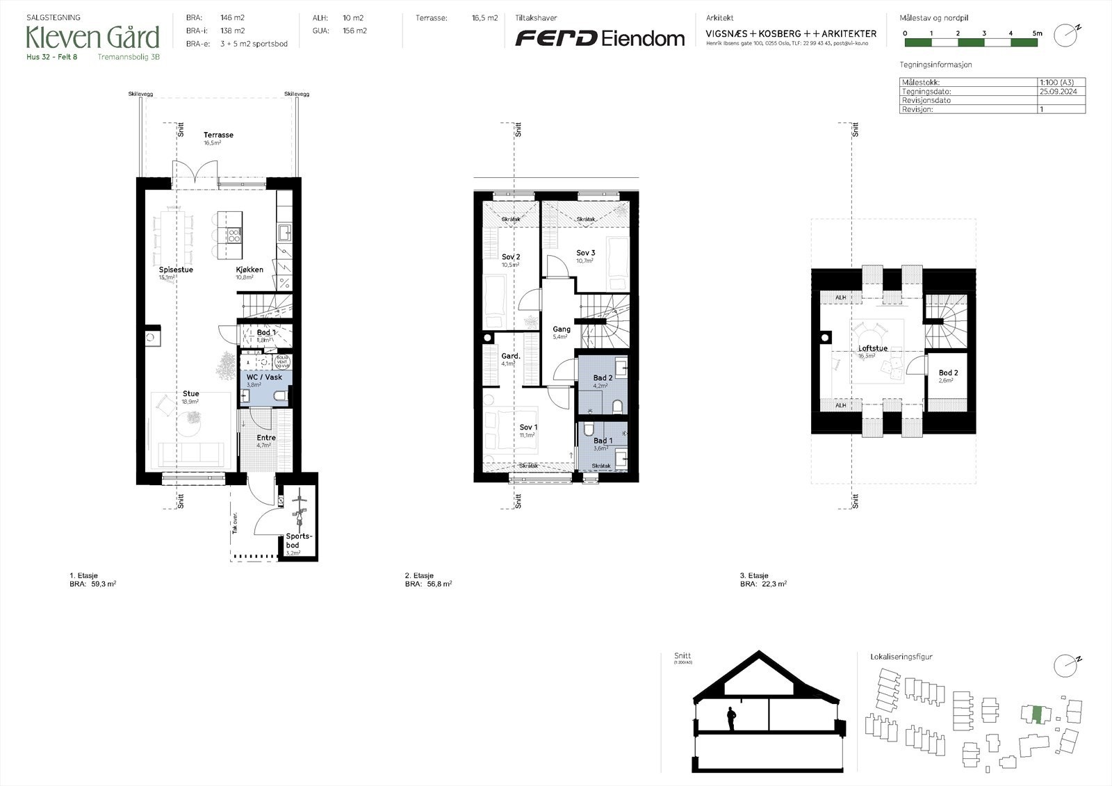 Salgstegning Hus 32 - Felt 8 Galleribilde