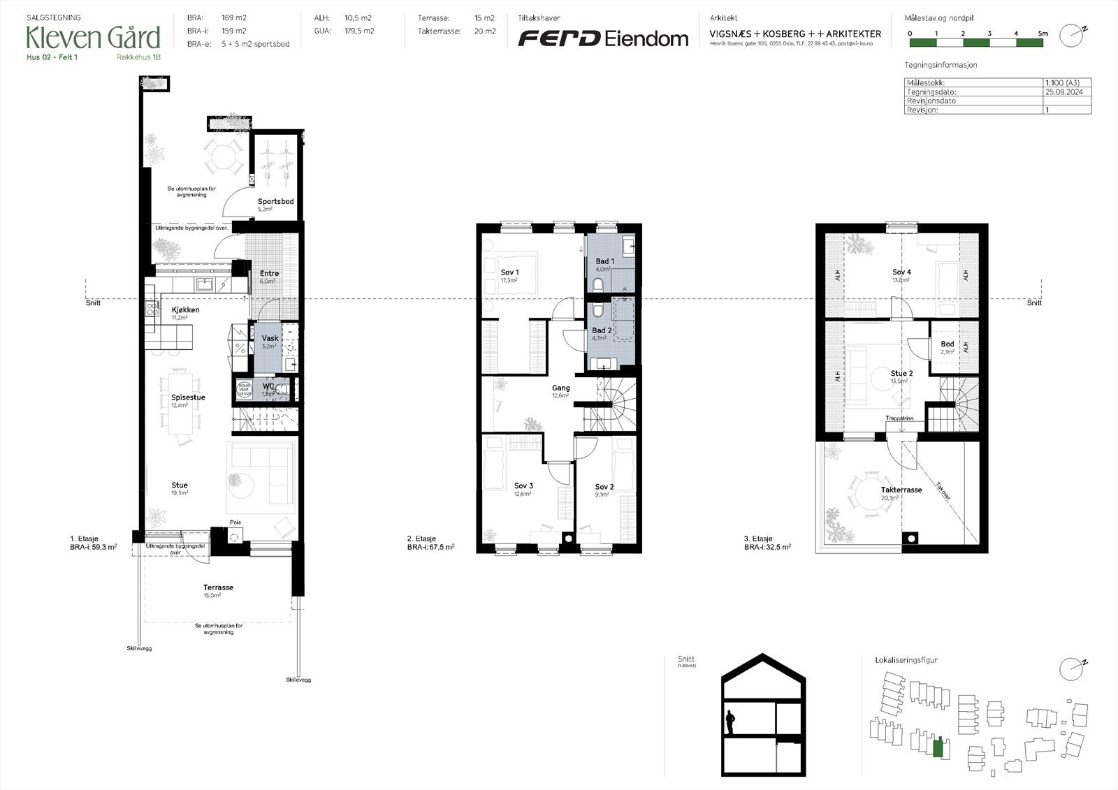 Salgstegning Hus 02 - Felt 1 Galleribilde