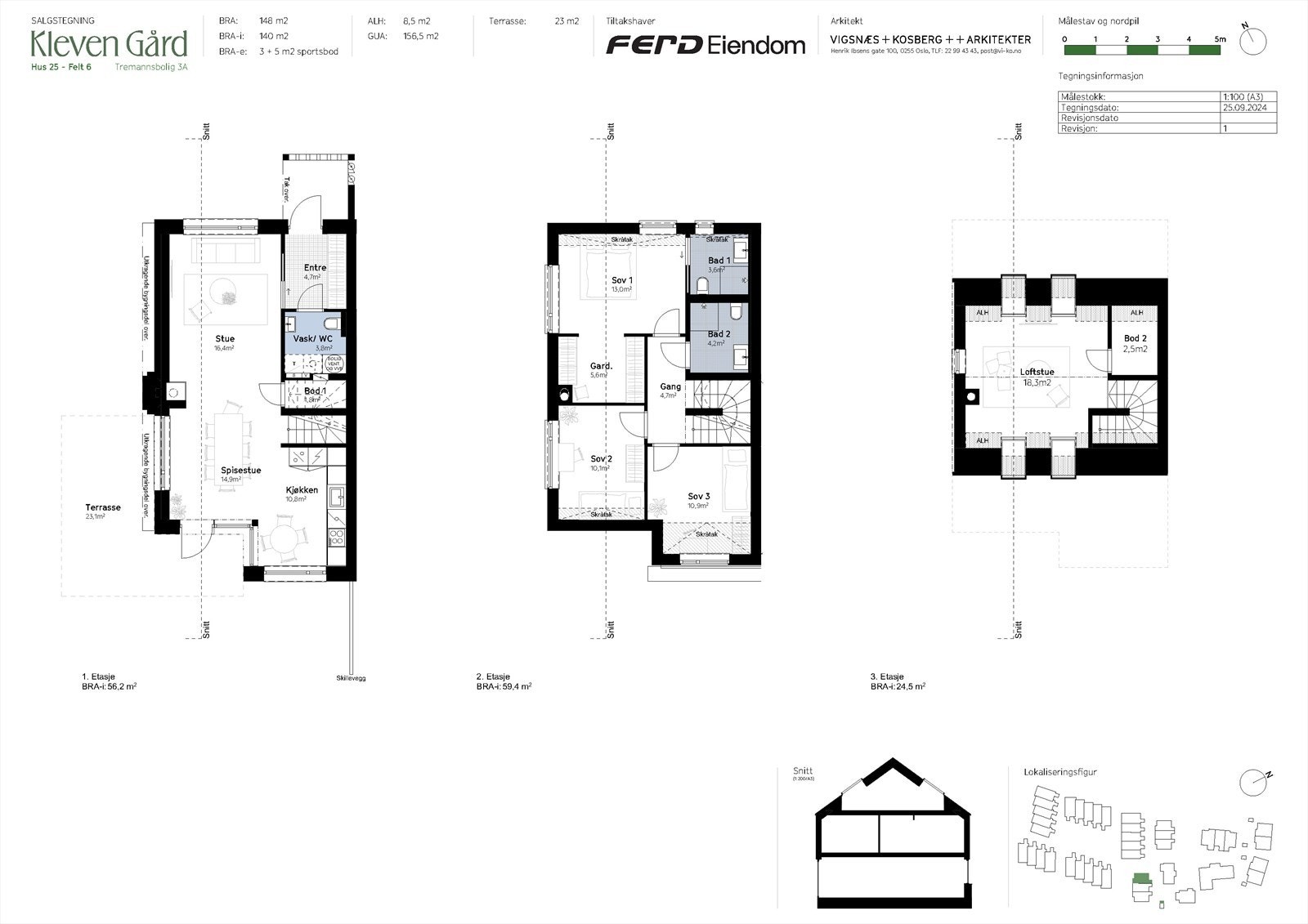 Salgstegning Hus 25 - Felt 6 Galleribilde