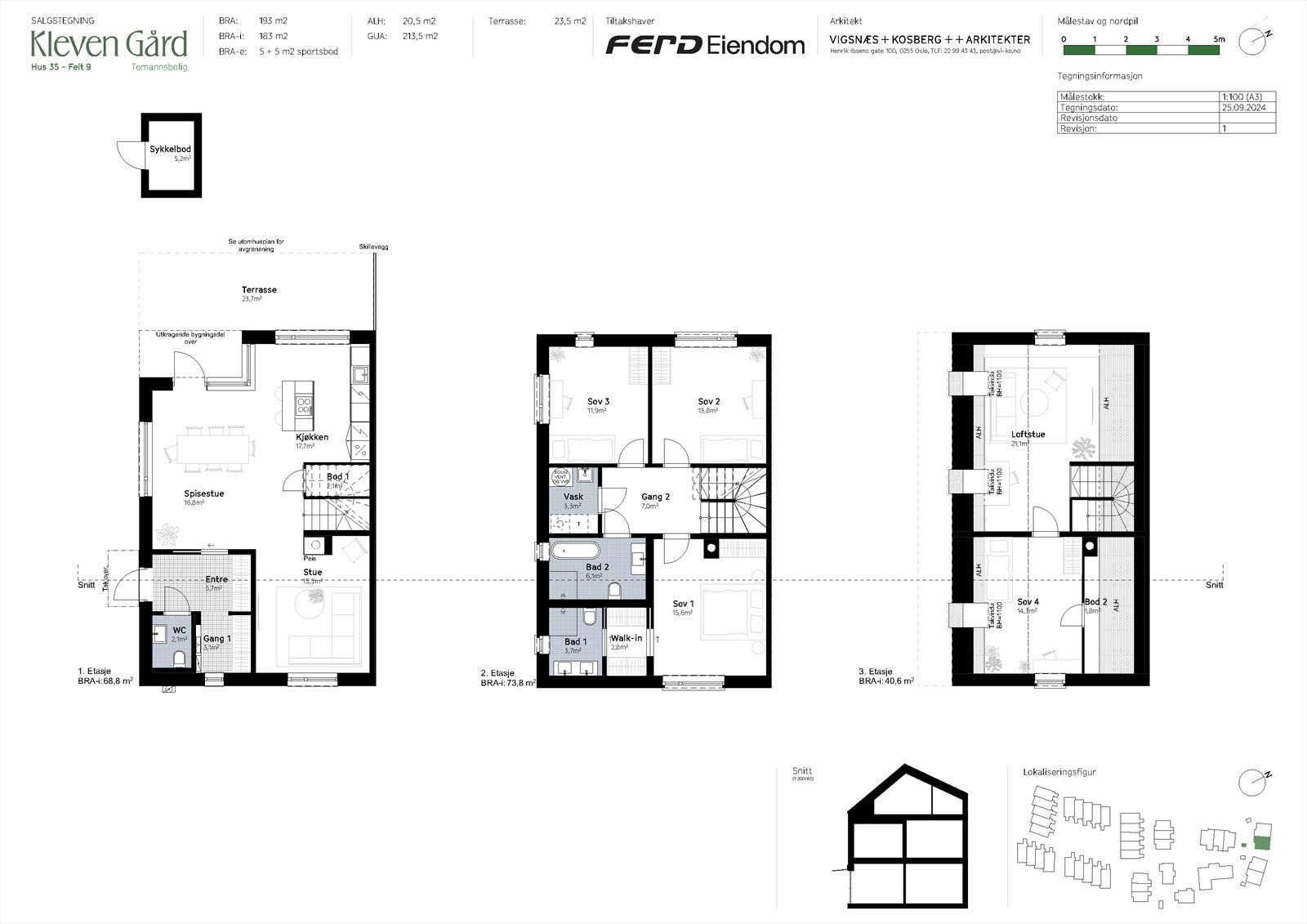 Salgstegning Hus 35 - Felt 9 Galleribilde