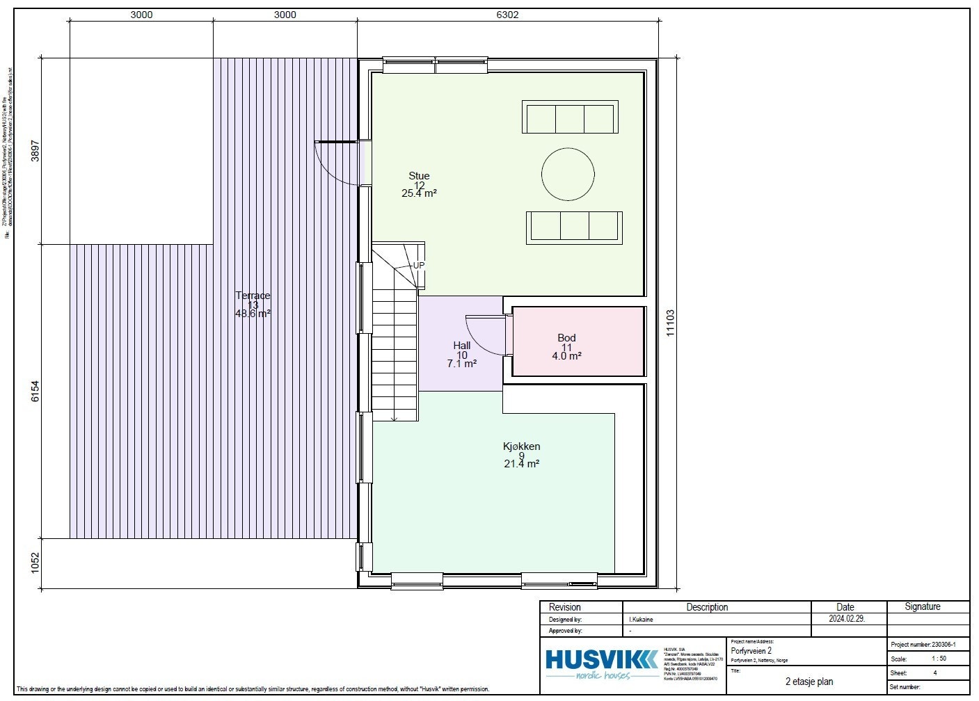 Andre etg med stor terrasse over carport/ bod Galleribilde