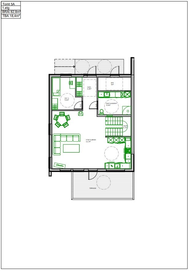 Plantegning tomt 5 A - 1. etasje Galleribilde