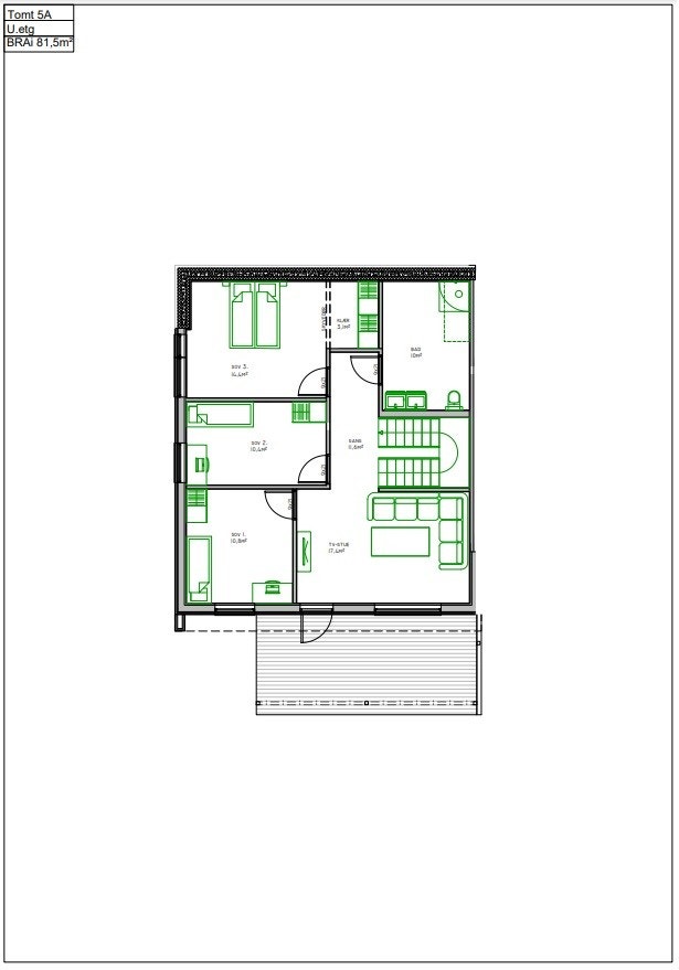 Plantegning tomt 5 A - underetasje Galleribilde